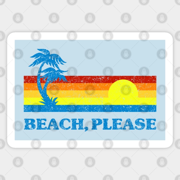 Funny Beach, Please Sticker by scribblejuice